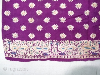 Parsi Jhabla or Jhablo (Blouse) From Surat Gujarat India. The ‘four over, under one  satin weave is embroidered with Flowers  Jaal design.This kind of Jhabla's were embroidered by Chinese artisans  ...