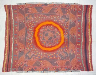 Ceremonial Tie and Dye Odhani ,Its An Single Bandh (One by one Tie and Dye done) odhani From Shekhawati District of Rajasthan. India.Its Very rare Single Bandh Tie and Dye Odhani. Natural  ...