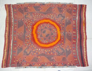 Ceremonial Tie and Dye Odhani ,Its An Single Bandh (One by one Tie and Dye done) odhani From Shekhawati District of Rajasthan. India.Its Very rare Single Bandh Tie and Dye Odhani. Natural  ...