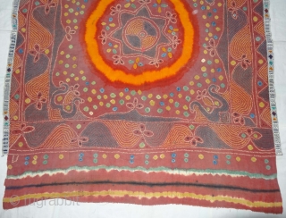 Ceremonial Tie and Dye Odhani ,Its An Single Bandh (One by one Tie and Dye done) odhani From Shekhawati District of Rajasthan. India.Its Very rare Single Bandh Tie and Dye Odhani. Natural  ...