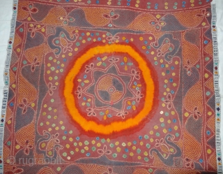 Ceremonial Tie and Dye Odhani ,Its An Single Bandh (One by one Tie and Dye done) odhani From Shekhawati District of Rajasthan. India.Its Very rare Single Bandh Tie and Dye Odhani. Natural  ...