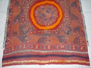 Ceremonial Tie and Dye Odhani ,Its An Single Bandh (One by one Tie and Dye done) odhani From Shekhawati District of Rajasthan. India.Its Very rare Single Bandh Tie and Dye Odhani. Natural  ...