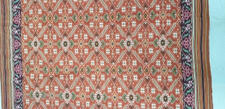 Patola Sari Silk Double ikat.Probably Patan Gujarat. India. this Patola sari has the type of geometric,non figurative pattern particularly favored by the ismaili Muslim merchant community of the Vohras.And its called Vohra-Gaji-Bhat.(Vohra  ...