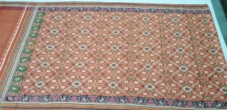 Patola Sari Silk Double ikat.Probably Patan Gujarat. India. this Patola sari has the type of geometric,non figurative pattern particularly favored by the ismaili Muslim merchant community of the Vohras.And its called Vohra-Gaji-Bhat.(Vohra  ...