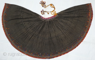 Ghaghra(Skirt)From Shekhawati District of Rajasthan. India.This is the Precious woolen Skirts of Young Girl of Bishnoi Group in the Shekhwati District.C.1900.Its size is L-86cm Around is 700cm(155228).      