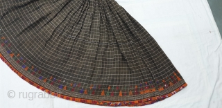 Ghaghra(Skirt)From Shekhawati District of Rajasthan. India.This is the Precious woolen Skirts of Young Girl of Bishnoi Group in the Shekhwati District.C.1900.Its size is L-86cm Around is 700cm(155228).      