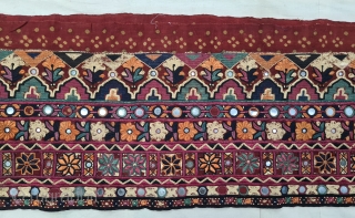 Very Fine Embroidered  and Tie and dye Skirt (Parha) Length (Panel) From the Lohana Group Probably from the Diplo, Tharparkar Sindh Region of Pakistan. India. C.1825-1850.Natural Color Tie and Dye , Hand  ...