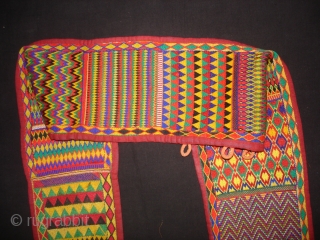 Ceremonial Banjara Belt From Karnataka,South India.Embroidered the on cotton.Its size is 13cmX120cm(DSC00668 New).                    