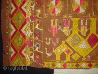 Phulkari From East(Punjab) India.Known as Darshan Dwar. Showing the Folk Culture and Art of Punjab.C.1900.Its size is 120cmX230cm(DSC04904 New).              