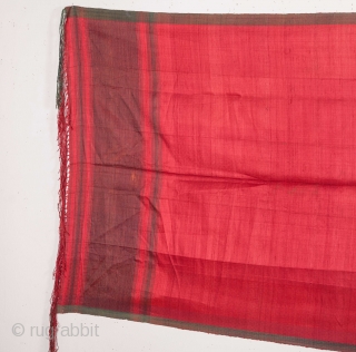 Sash or Turban on Silk,Late 19th Century from Khiva, Uzbekistan Central, Asia.Its size is 76cmX307cm(IMG_2317 New).                 