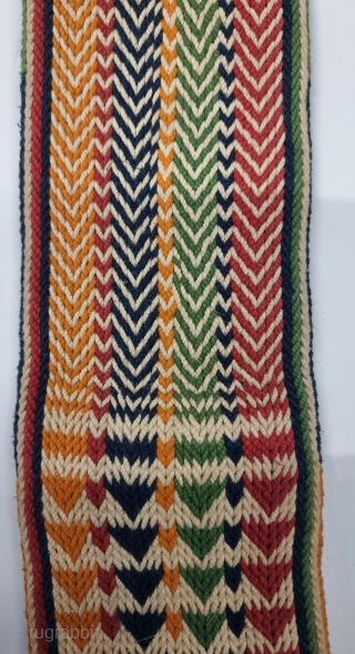 An Unique and Rare Tang Camel Belt, Ply split braiding technique with cotton.Its from the Tharparkar Region Of Sindh Undivided  India. India.
C.1900-1925.
Its size is 11cmX115cm(20230415_165957).        