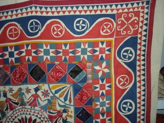 Marriage Canopy From Saurashtra Region of Gujarat India.Its size is 215x 215cm.Circa 1900(DSC02023).                    