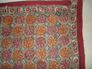 Saudagiri Block Print(Cotton Khadi)From Gujarat,India.Its size is 105cmx165cm(DSC00137 New).                        