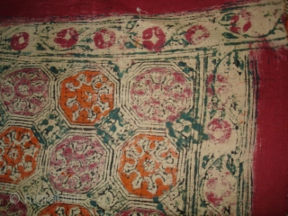 Saudagiri Block Print(Cotton Khadi)From Gujarat,India.Its size is 105cmx165cm(DSC00137 New).                        