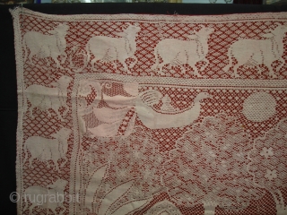 Pichwai of Cotton Lace net,of Maha Raas From Germany,Made for Indian Market C.1900.Its size is 138cmX160cm(DSC01913 New).                