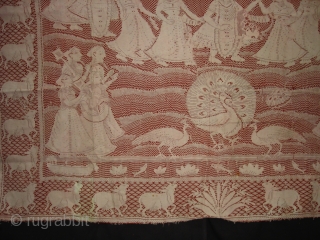 Pichwai of Cotton Lace net,of Maha Raas From Germany,Made for Indian Market C.1900.Its size is 138cmX160cm(DSC01913 New).                