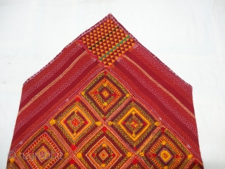 Banjara Dowry Bag (cotton),Very Famous Mathura Embroidery from Jabalpur Region of Madhya Pradesh, India.C.1900.Its size is 69cmX100cm(DSC04951).                