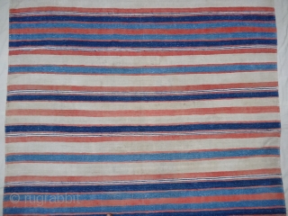 Khadi (Cotton) Striped Jail Dhurries From Kutch Gujarat,India.C.1900.Good Condition.
Its size is 160cmX242cm(Large-size)(DSC05321).                     