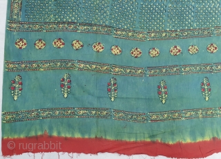 Indigo Blue,Early Daabu Block Print Odhani (Natural Dyes on cotton) From Balotra, Rajasthan. India.C.1900. Its size is 150cmX225cm (20200418_114618).              