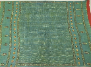 Indigo Blue,Early Daabu Block Print Odhani (Natural Dyes on cotton) From Balotra, Rajasthan. India.C.1900. Its size is 150cmX225cm (20200418_114618).              