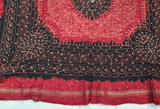 Ceremonial Tie and Dye Rumal, Tie and Dye Work on the Gajji-Silk With Badla Work (Real Silver) From Kutch Region of Gujarat, India. India.

C.1850-1875. 

Its size is 60cmX65cm. 

This were Traditionally used  ...