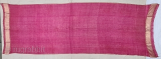 Zari (Real) Brocade Paithani Dupatta, From Maharashtra Region of South India. Fine Muslin Cotton with Real Zari Brocade weaving.

 C.1900. 

Its size is 88cmX258cm(20220424_160256).         