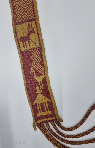 An Unique Tang Camel Belt, Ply split braiding technique with cotton. Its from the Jaisalmer  Region Of Rajasthan India. India.

C.1900-1925.

Its size is 8cmX125cm(20230419_163254).
          