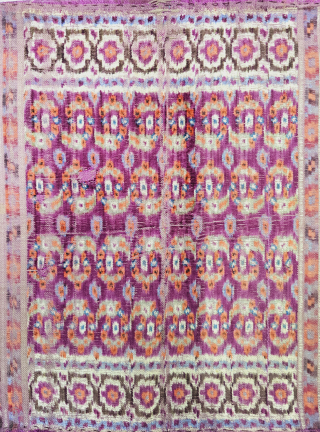 An Rare and Unique Velvet Ikat Hanging From Persia or India. 

C.1875 -1900.

Its size is 45cmX52cm (20240419_160248). Please email me at Kutcharts1@gmail.com           