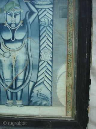 Pichwai of Shrinath Mangla Aarti Pichwai in Single Sawroop From Bundi Rajasthan India.Dated late 18th Early 19th Century.Its size is 60cm X 75cm(DSC00307 New).         