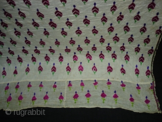 Embroidery Odhani(Cotton Malmal) From Tharpar Region of Pakistan.Its size is 128cmX208cm(DSC01974New).                      