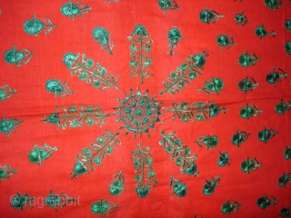 Achochini Womens's bridal Shawl,From Sindh Pakistan,Cotton ground with floss silk embroidery.Its size is 148cmX190cm(DSC01988 New).                  