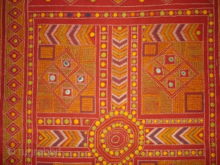 Odhani Bishnoi Shawl From Shekhawati District of Rajasthan, India. Odhani Look Like Tie and Dye,But Embroidered one by one on the cotton Khadder (Village Khadi)cloth with natural colours,In the Villages of Shekhawati  ...