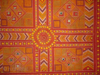 Odhani Bishnoi Shawl From Shekhawati District of Rajasthan, India. Odhani Look Like Tie and Dye,But Embroidered one by one on the cotton Khadder (Village Khadi)cloth with natural colours,In the Villages of Shekhawati  ...