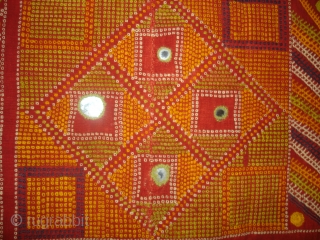 Odhani Bishnoi Shawl From Shekhawati District of Rajasthan, India. Odhani Look Like Tie and Dye,But Embroidered one by one on the cotton Khadder (Village Khadi)cloth with natural colours,In the Villages of Shekhawati  ...