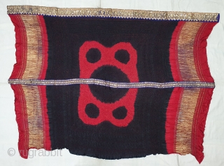 Ceremonial Tie and Dye Odhani known as Kumbhi,Tie and Dye Work on the Gajji-Silk With Real Zari Border on it, From Kutch Region of Gujarat, India. c.1900. Its size is 130cmX160cm. This  ...
