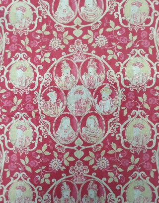 Mughal Empire Manchester Print Chakla (Wall Hanging) From Manchester England made for Indian Market. India. Roller Printed on Cotton.C.1900. Its size is 68cmX81cm (20200426_143229).
         