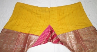 Ejar (Trouser) Zari Brocade (Gold Plated Real Silver Threads) On Gajji-Silk, Probably from the Deccan Region of South India. India. 19th Century. 
Its size is Length - 17cm x 91cm Width- 145  ...