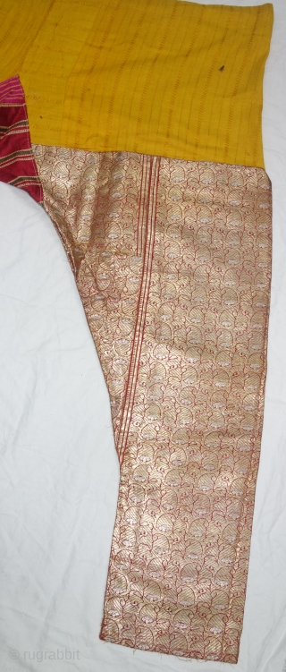 Ejar (Trouser) Zari Brocade (Gold Plated Real Silver Threads) On Gajji-Silk, Probably from the Deccan Region of South India. India. 19th Century. 
Its size is Length - 17cm x 91cm Width- 145  ...