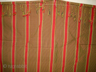 Haaz Shawl From Kerala India.Made for for the Haazi Peoples from Malaysia.Its fabric is silk and Banana leaf mix.19th Century.Its size is 126cmx215cm(DSC04882 New).         