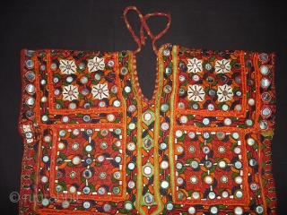 Woman's Tunic(Choli),Meghwar Group,Tharparkar Sindh Area Pakistan.L55 cm,W50 Cm.Silk-thread Embroidery,Lined with Tie and Dye Cotton(DSC09415 New).                  