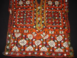 Woman's Tunic(Choli),Meghwar Group,Tharparkar Sindh Area Pakistan.L55 cm,W50 Cm.Silk-thread Embroidery,Lined with Tie and Dye Cotton(DSC09415 New).                  