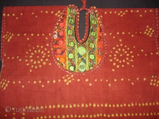 Woman's Tunic(Choli),Meghwar Group,Tharparkar Sindh Area Pakistan.L55 cm,W50 Cm.Silk-thread Embroidery,Lined with Tie and Dye Cotton(DSC09415 New).                  