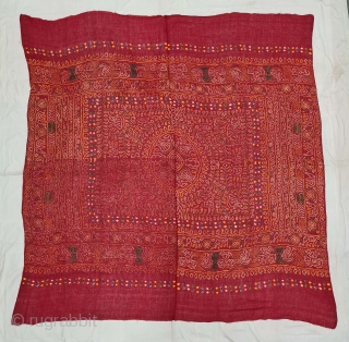 An Very Rare Ceremonial Tie and Dye Odhani (Dupatta). Tie and Dye Work on the Muslin Cotton with natural Dyes. From the Jamnagar  Region of Gujarat, India. This name stems from ‘Raas’, which  ...