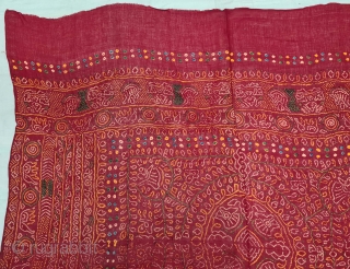 An Very Rare Ceremonial Tie and Dye Odhani (Dupatta). Tie and Dye Work on the Muslin Cotton with natural Dyes. From the Jamnagar  Region of Gujarat, India. This name stems from ‘Raas’, which  ...