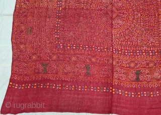 An Very Rare Ceremonial Tie and Dye Odhani (Dupatta). Tie and Dye Work on the Muslin Cotton with natural Dyes. From the Jamnagar  Region of Gujarat, India. This name stems from ‘Raas’, which  ...