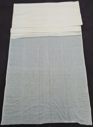 Muslin (Mul-Mul) cotton fabric Yardage of plain weave.  Early muslin was hand-woven of uncommonly delicate hand spun yarn. It’s From Dhaka Bangladesh, Undivided Region of Indian 
A Cloth is so fine  ...