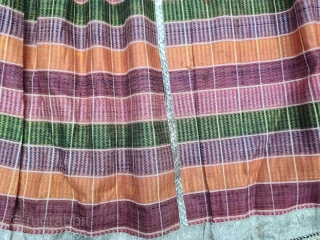 An very Rare Ikat Mashru Ghaghra Skirt , With Real silver Gota patti lace work on it.This Mashru weaving was done in the Deccan Region,Probably Hyderabad South India, Its Multi colour Lehariya Wave  ...