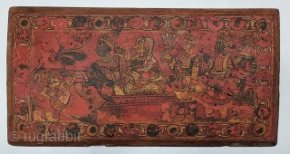 Ram Darbar Miniature Painting  Book cover , Painted On the Wood. From Rajasthan, India. India.   

c.1875-1900

The art of paint and lacquer was a beautiful and intricate work where the  ...