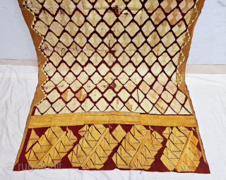 Chand Bagh , Phulkari From West(Pakistan) Punjab. India. India. untwisted Floss silk on hand spun (Halwan) cotton ground cloth.

Early 19th Century (20250425_160311).
           
