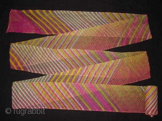Panch Rangi Lahariya (Multi-colour and Multi-Design)Tie and Dye Mothara Turban From Sekhawati District of Rajasthan.India.Its size is near by 15 to 18 miters.Condition is good,Its never been Used(DSC04928 New).    